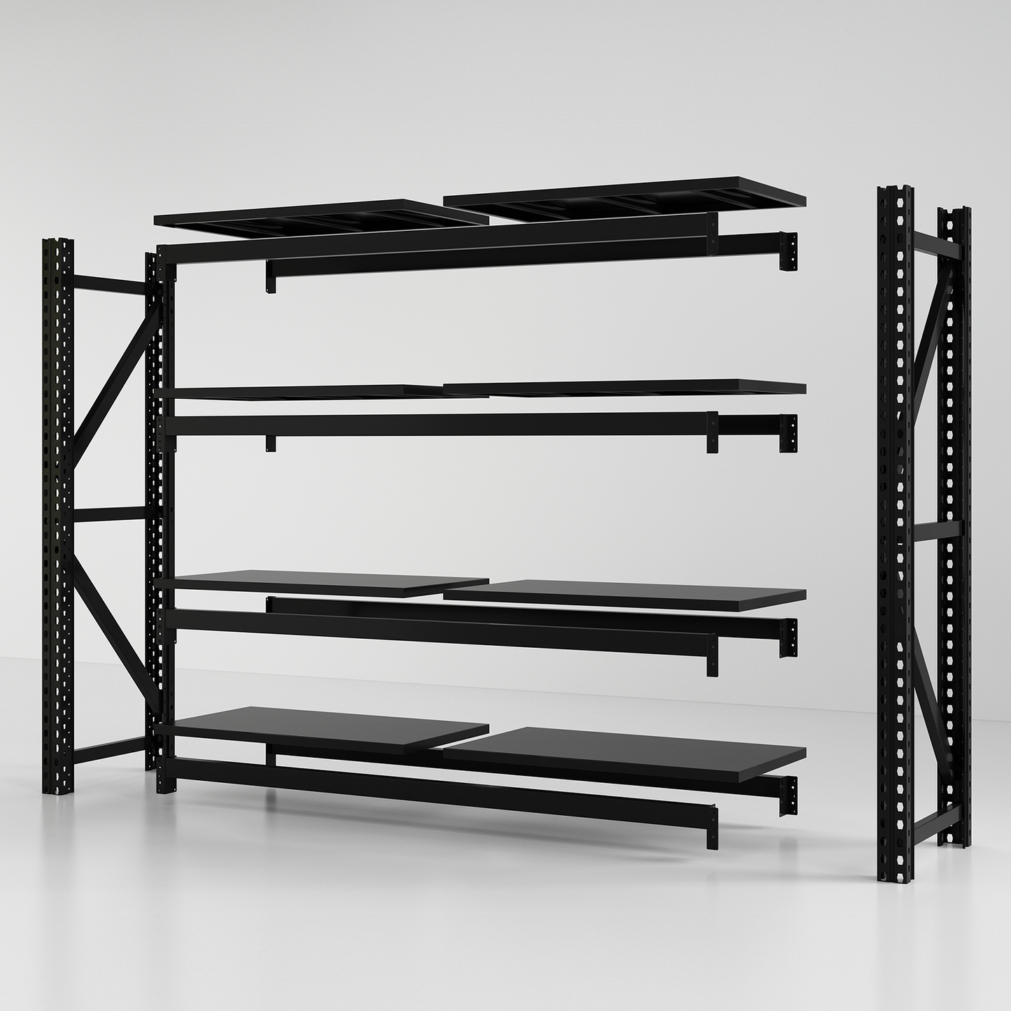 4-Tier Heavy Duty Metal Shelf- 300kg/Level-1.5m